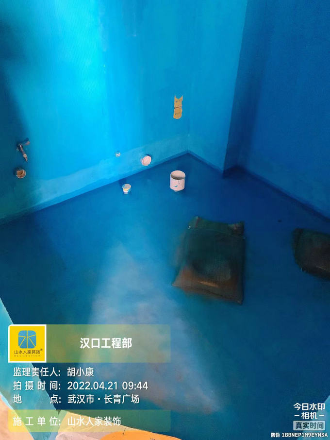 长青广场防水试水瓷砖材料进场